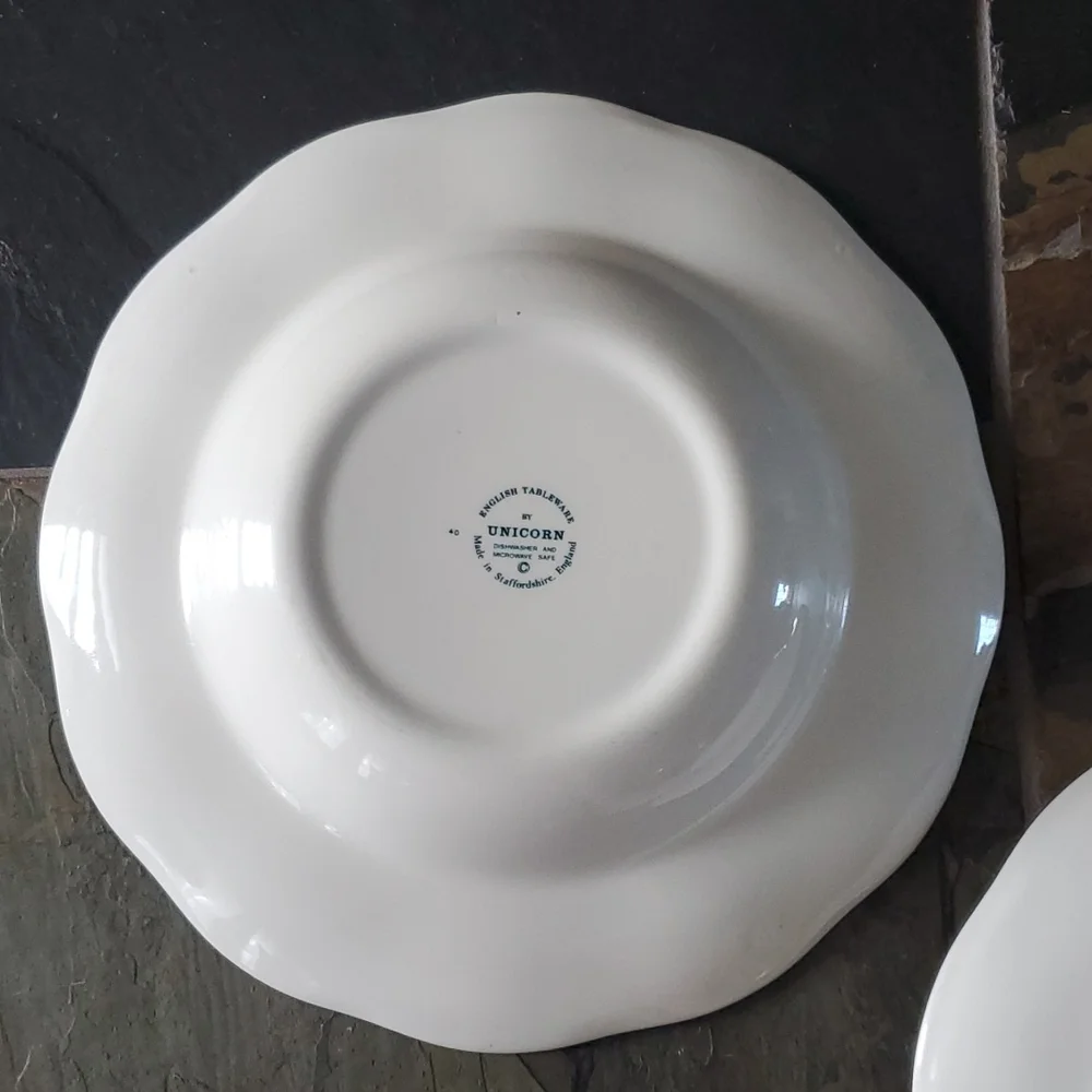 2 Unicorn China Stafforshire England Blue Bowls - Picture 8 of 9